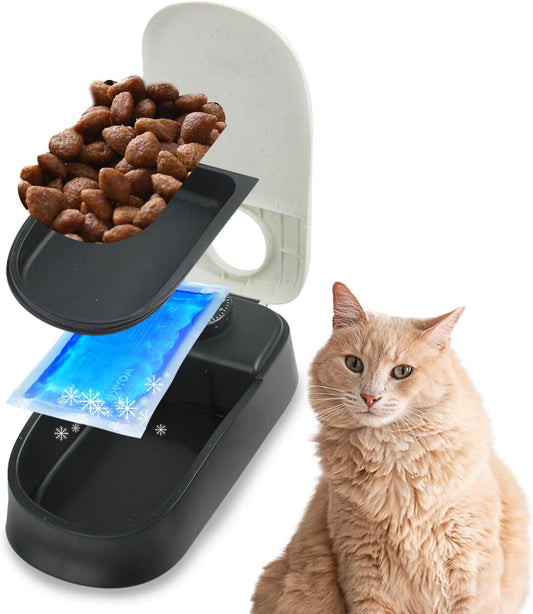 Automatic Pet Feeder for Dogs and Cats, 1.5 Cup Food Dispenser Feeder with 48-Hour Timer - Single